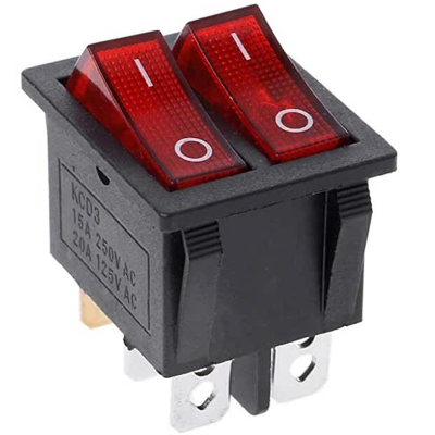 Interruptor Doble Piloto Rojo Luminoso 16A 250v Standard