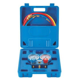 Maleta Manometro Analizador 2 Vias Aluminio 80mm Kit Puente Mangueras Con Visor 1234Yf