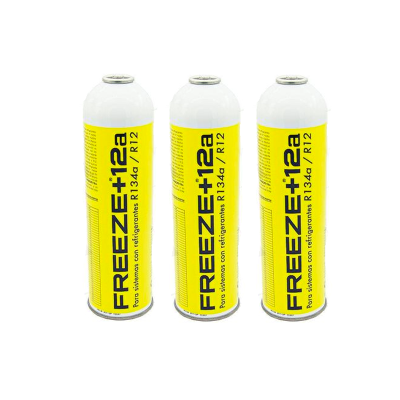3 Botellas Gas Ecologico Refrigerante Freeze +12a 420Gr Organico Sustituto R12, R134A