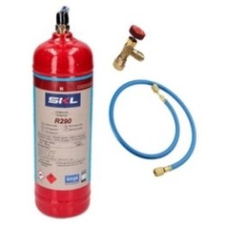 Gas Refrigerante R290 +Manguera + Valvula 370Gr Propano Envase Desechable
