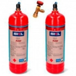 2 Botellas R290 + Valvula 370Gr Propano Envase Desechable