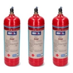 Pack 3 Gas Refrigerante R290 370Gr Propano Envase Desechable