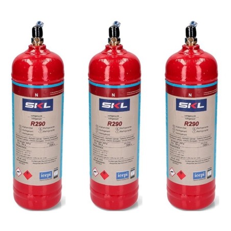 Pack 3 Gas Refrigerante R290 370Gr Propano Envase Desechable
