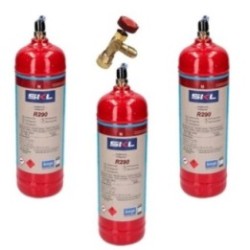 Pack 3 Gas Refrigerante + Valvula R290 370Gr Propano Envase Desechable