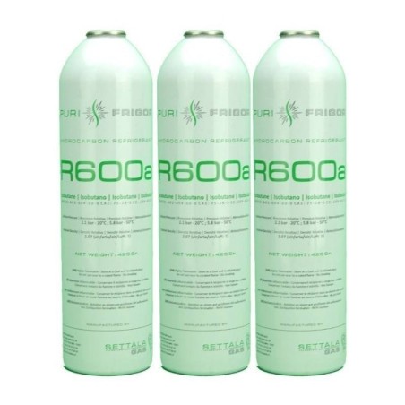 3 Botellas Gas Refrigerante R600 420Gr Isobutano