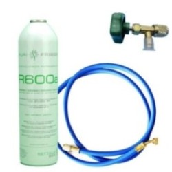 Botella Gas Refrigerante R600 +Manguera + Valvula 420Gr Isobutano