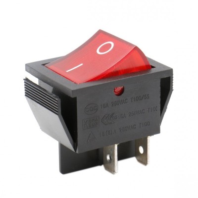 Interruptor Bipolar Luminoso Rojo 16A 30x22mm Standard