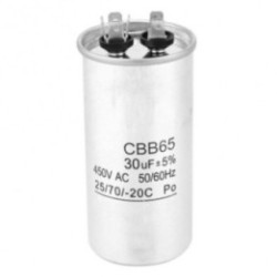 Condensador 30Âµf 450v De Trabajo Universal Aire Acondicionado Metalico