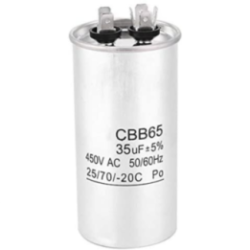 Condensador 35Âµf 450v De Trabajo Universal Aire Acondicionado Metalico
