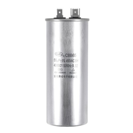 Condensador 55Âµf 450v De Trabajo Universal Aire Acondicionado Metalico
