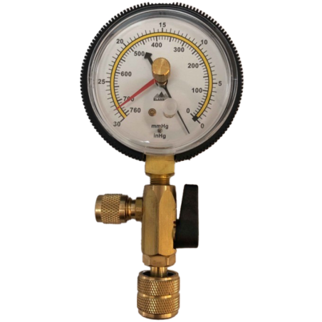 Manometro Vacuometro Analogico Valvula Bola Conexion Radial 1/8