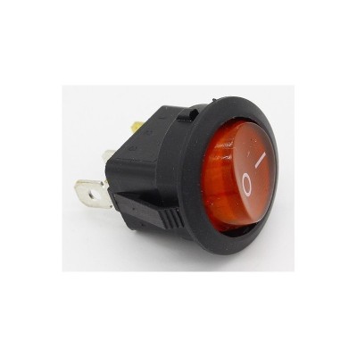 Interruptor Bipolar Luminoso Rojo 20mm 6A 250V 4 Faston 1,8mm