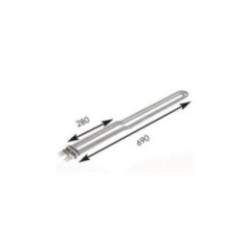 Resistencia compatible con Girbau 321018 L-690 mm + Termofusible 7200w 230v