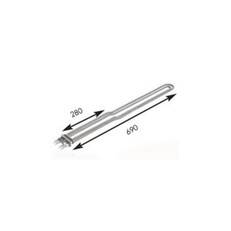 Resistencia compatible con Girbau 321018 L-690 mm + Termofusible 7200w 230v
