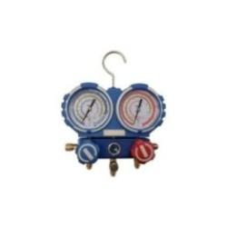 Manometro AluMinio 2 Vias Anticolision 68mm Con Visor R32/R407C/R410A