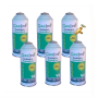 6 Botellas Gas Ecologico Gasica V2 226Gr + Valvula Sustituto R22, R32, R407C, R410A